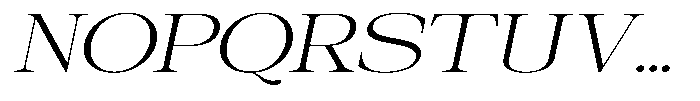 Galnery Light Ultra Exp Slanted Font UPPERCASE