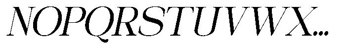 Galnery Medium Extra Condensed Slanted Font UPPERCASE