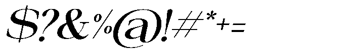 Galnery Semi Bold Expanded Slanted Font OTHER CHARS