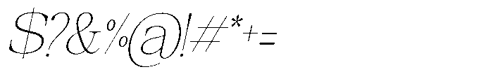 Galnery Thin Condensed Slanted Font OTHER CHARS