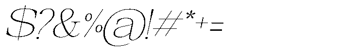Galnery Thin Expanded Slanted Font OTHER CHARS