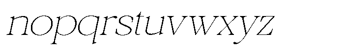 Galnery Thin Expanded Slanted Font LOWERCASE