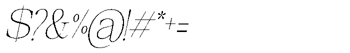 Galnery Thin Extra Condensed Slanted Font OTHER CHARS