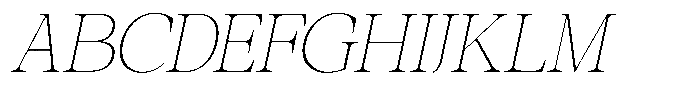 Galnery Thin Extra Condensed Slanted Font UPPERCASE
