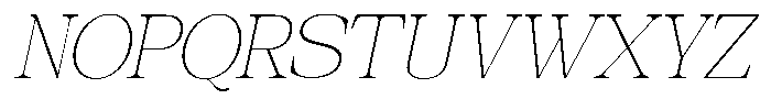 Galnery Thin Extra Condensed Slanted Font UPPERCASE