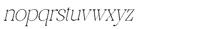 Galnery Thin Extra Condensed Slanted Font LOWERCASE