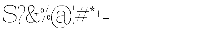 Galnery Thin Extra Condensed Font OTHER CHARS