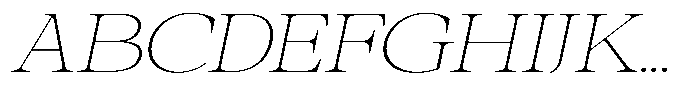 Galnery Thin Extra Exp Slanted Font UPPERCASE