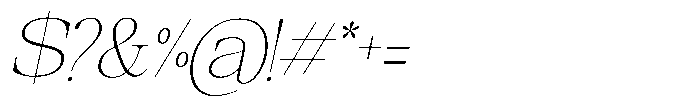 Galnery Thin Semi Condensed Slanted Font OTHER CHARS
