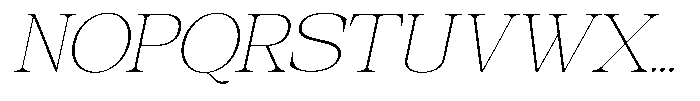 Galnery Thin Semi Condensed Slanted Font UPPERCASE