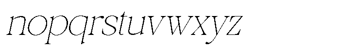 Galnery Thin Semi Condensed Slanted Font LOWERCASE