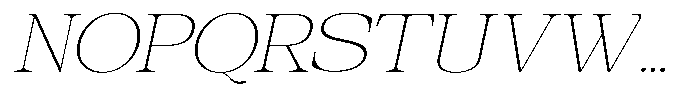 Galnery Thin Semi Exp Slanted Font UPPERCASE