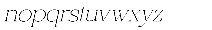 Galnery Thin Semi Exp Slanted Font LOWERCASE