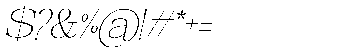 Galnery Thin Slanted Font OTHER CHARS