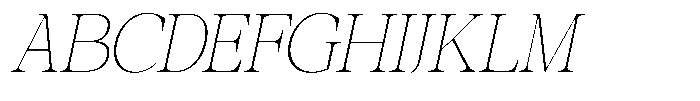 Galnery Thin Ultra Condensed Slanted Font UPPERCASE