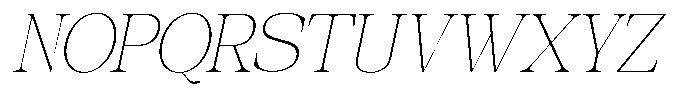 Galnery Thin Ultra Condensed Slanted Font UPPERCASE