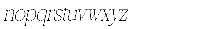 Galnery Thin Ultra Condensed Slanted Font LOWERCASE
