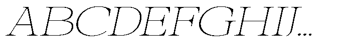 Galnery Thin Ultra Exp Slanted Font UPPERCASE