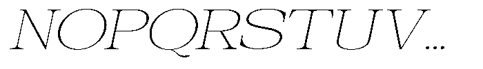 Galnery Thin Ultra Exp Slanted Font UPPERCASE