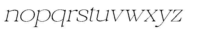 Galnery Thin Ultra Exp Slanted Font LOWERCASE