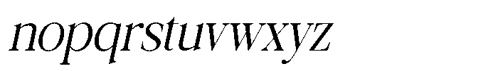 Galnery Ultra Condensed Slanted Font LOWERCASE