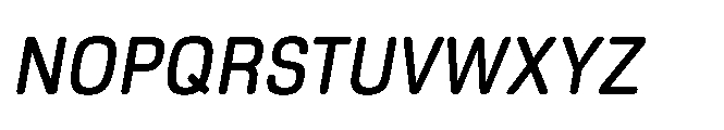 Ganama Condensed Oblique Font UPPERCASE