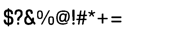Ganama Condensed Regular Font OTHER CHARS