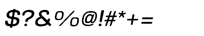 Ganama Expanded Oblique Font OTHER CHARS