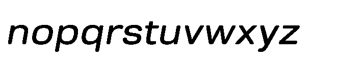 Ganama Expanded Oblique Font LOWERCASE