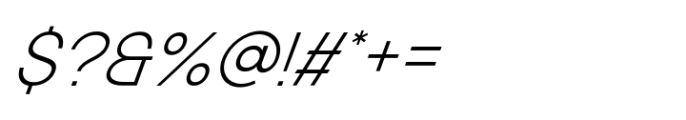 Ganery Thin Italic Font OTHER CHARS