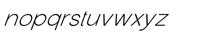 Ganery Thin Italic Font LOWERCASE