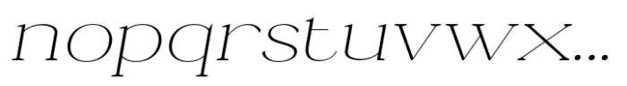 Ganik Extra Light Expanded Slanted Font LOWERCASE