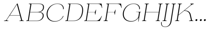 Ganik Extra Light Semi Expanded Oblique Font UPPERCASE