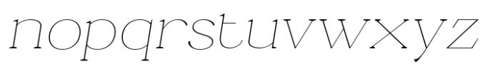 Ganik Thin Semi Expanded Slanted Font LOWERCASE