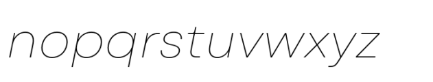 Garet Thin Italic Font LOWERCASE