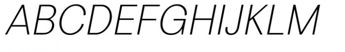 Garino Thin Oblique Font UPPERCASE