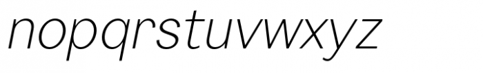 Garino Thin Oblique Font LOWERCASE