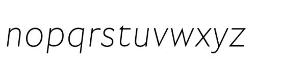 Garrison Thin Oblique Font LOWERCASE