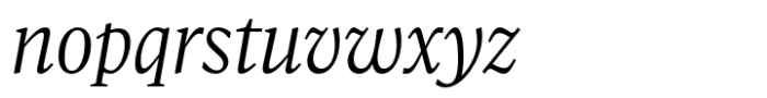 Gart Serif Light Italic Font LOWERCASE