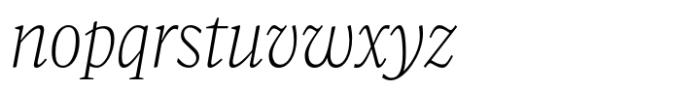 Gart Serif Thin Italic Font LOWERCASE