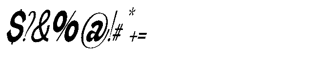 Gathia Sans  Condensed Slant Extra Bold Font OTHER CHARS