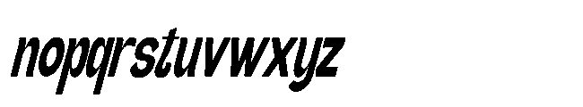 Gathia Sans  Condensed Slant Extra Bold Font LOWERCASE