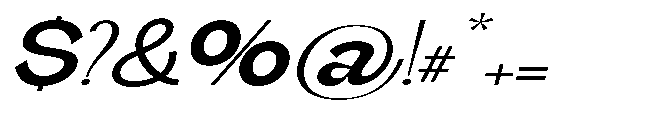 Gathia Sans  Expanded Slant Bold Font OTHER CHARS