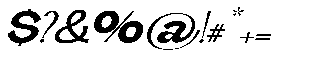 Gathia Sans  Expanded Slant Extra Bold Font OTHER CHARS