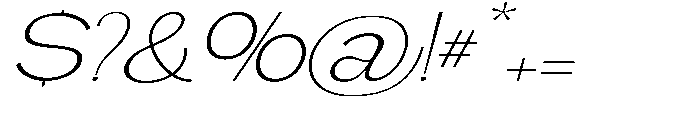 Gathia Sans  Expanded Slant Extra Light Font OTHER CHARS