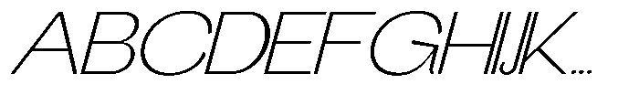 Gathia Sans  Expanded Slant Extra Light Font UPPERCASE