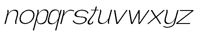 Gathia Sans  Expanded Slant Extra Light Font LOWERCASE
