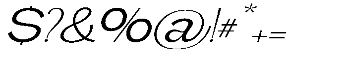 Gathia Sans  Expanded Slant Regular Font OTHER CHARS