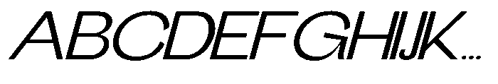 Gathia Sans  Expanded Slant Regular Font UPPERCASE