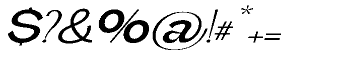 Gathia Sans  Expanded Slant Semi Bold Font OTHER CHARS